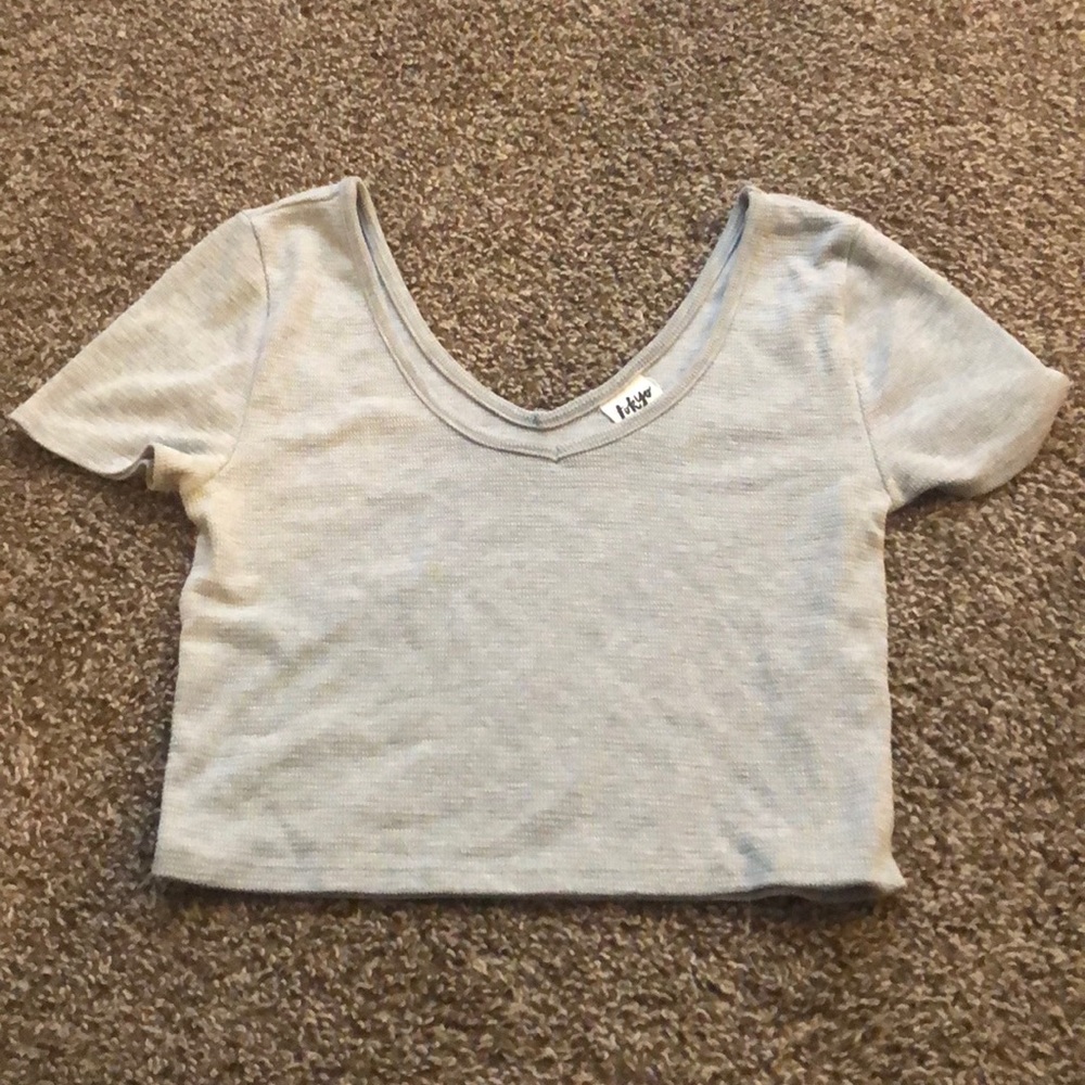 Gray crop top